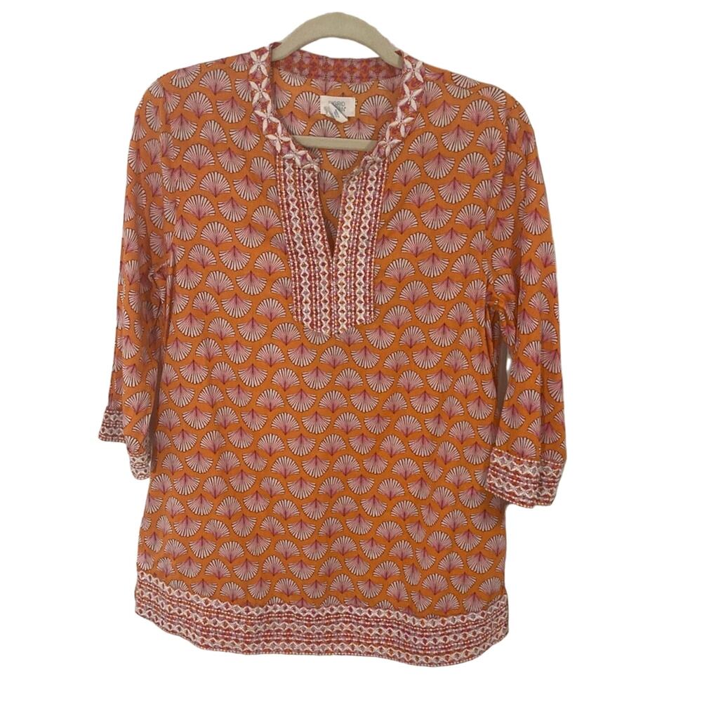 Sigrid Olsen 100% Cotton Colorful Tunic Boho Beac… - image 1